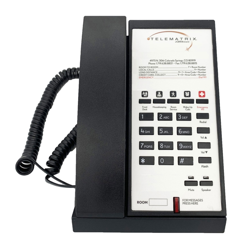 TeleMatrix 3500 Series Corded Phone, With 5 Service Keys, Black, 35A110S5D MPN:35A110S5D