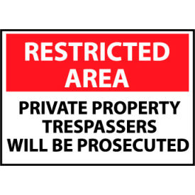 Restricted Area Aluminum - Private Property Trespassers Will Be Prosecuted RA27AB
