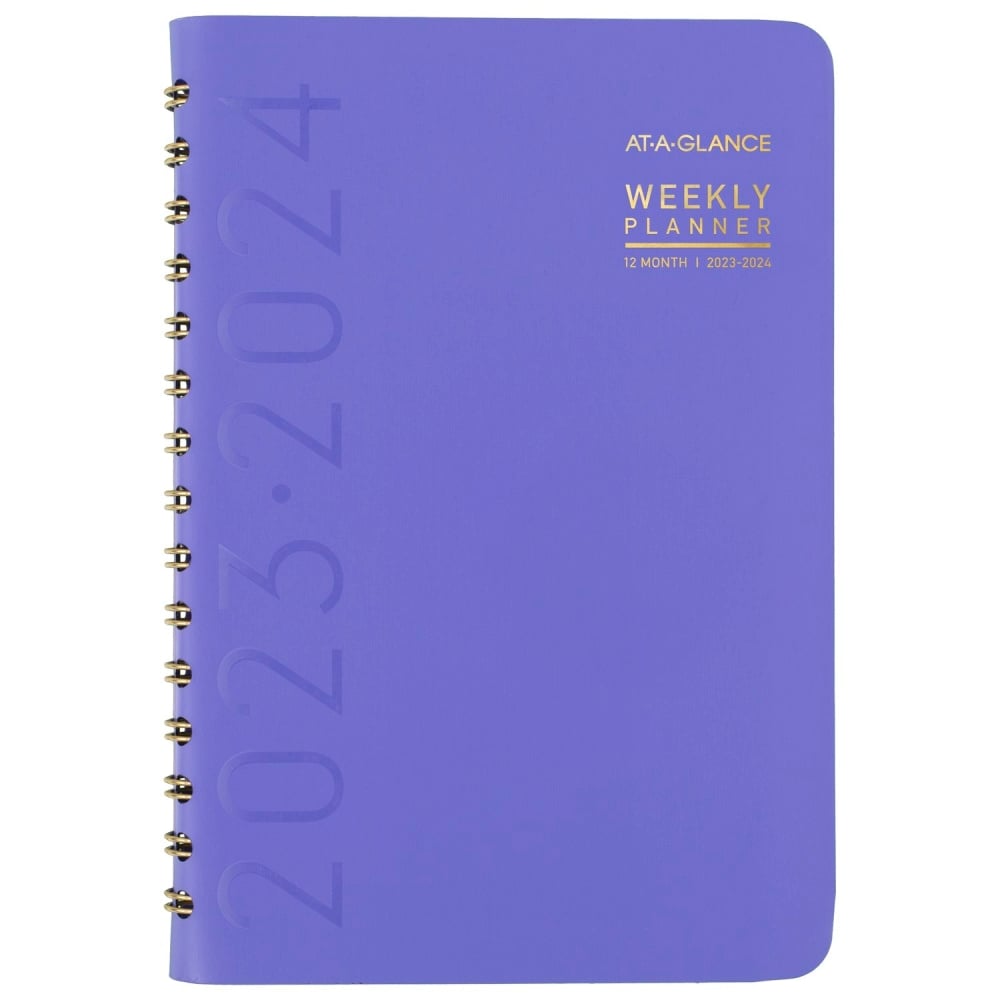 2023-2024 AT-A-GLANCE Contemporary Academic Weekly/Monthly Planner, 5in x 8in, Purple, July 2023 To June 2024, 70101X18 (Min Order Qty 4) MPN:70101X1824
