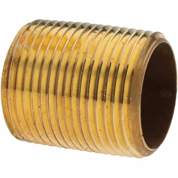 Brass Pipe Nipple: Threaded on Both Ends, 1-1/2