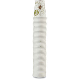 Dixie® Paper Hot Drink Cups 8 oz White/Green Pack of 50 2338PATH