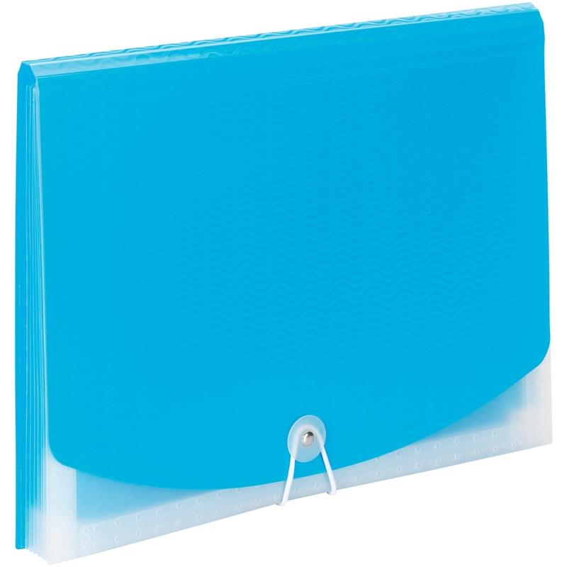 Smead Letter Expanding File - 8 1/2in x 11in - 7 Pocket - 6 Divider - Teal, Clear - 1 Each MPN:70873