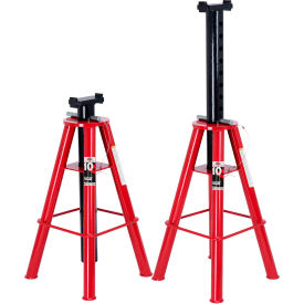American Forge & Foundry Jack Stand 10 Ton Ratchet Type High Height Red Pair 3310B