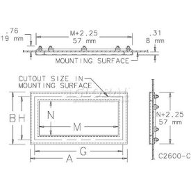 Hoffman CWH5557 CONCEPT™ Hinged Window Kit Fits 550x570mm CWH5557