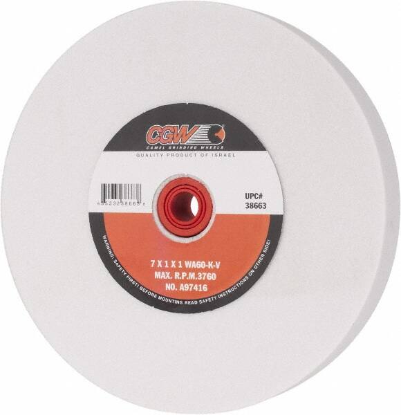 Bench & Pedestal Grinding Wheel: 7 in Dia, 1 in Thick, 1 in Hole Dia, Aluminum Oxide MPN:38663 Bench & Pedestal Grinding Wheel: 7 in Dia, 1 in Thick, 1 in Hole Dia, Aluminum Oxide MPN:38663