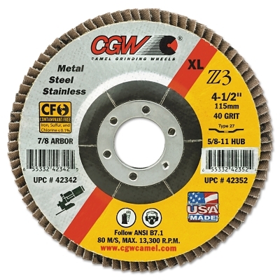 4-1/2X7/8 Z3-80 T29 XL100% Za Flap Disc MPN:42365