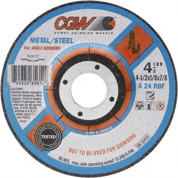 Depressed Center Wheel: Type 27, 5 in Dia, 1/8 in Thick, Aluminum Oxide MPN:35675 Depressed Center Wheel: Type 27, 5 in Dia, 1/8 in Thick, Aluminum Oxide MPN:35675