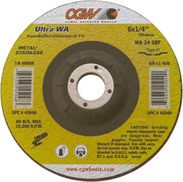 Depressed Center Wheel: Type 27, 7 in Dia, Aluminum Oxide MPN:35678 Depressed Center Wheel: Type 27, 7 in Dia, Aluminum Oxide MPN:35678