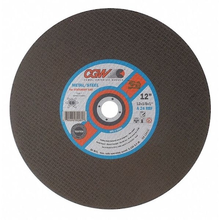 Abrasive Cut-Off Wheel, Type 1, 16 in Dia, 5/32 in Thick, 1 in Arbor Hole Size, Aluminum Oxide MPN:35584
