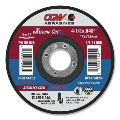 6 X .045 X 7/8 T27 CER46-T-Bf Ss Cutting Whl MPN:54297