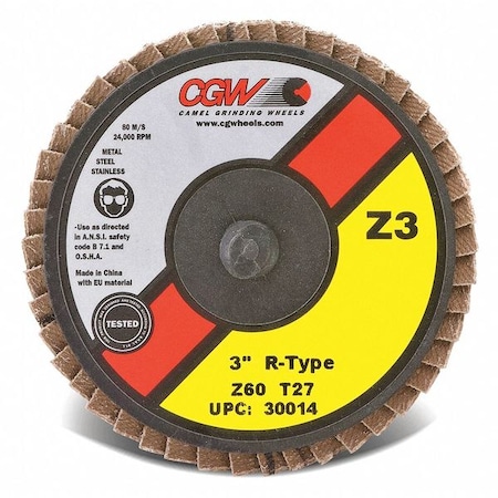 Flap Disc, 3, T27, C/Z, Reg Roll On 80G MPN:30015