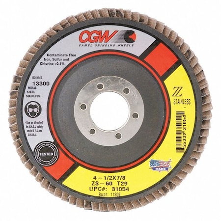 Flap Disc, 4.5x7/8, T27, ZS, XL, 40G MPN:31092