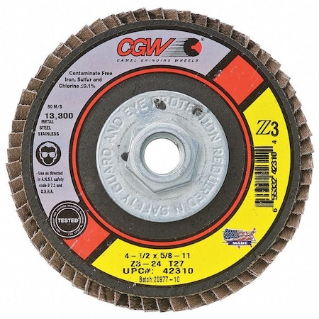 Flap Disc, 80 Grit, Poly-Cotton MPN:42315