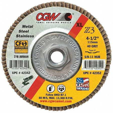 Flap Disc, 7x5/8-11, T29, Z3, XL, 80G MPN:42775