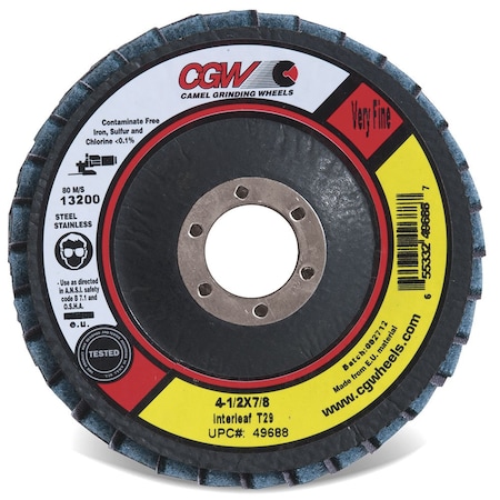 Flap Disc, 4.5x5/8-11, V Fine, T29, I/l Flap MPN:46691