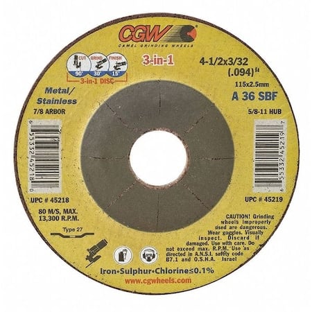 6 X 3/32 .094 X 7/8 A36SCUT/Grind Com T27 2.5MM MPN:45222