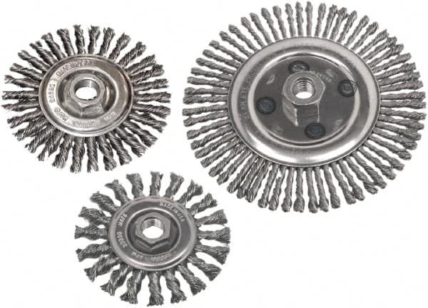 Wheel Brush: 4 in Wheel Dia, 1/4 in Face Width, Knotted MPN:60520 Wheel Brush: 4 in Wheel Dia, 1/4 in Face Width, Knotted MPN:60520