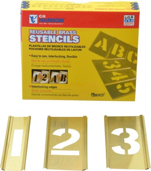 15 Piece, 2 Inch Character Size, Brass Stencil MPN:10011