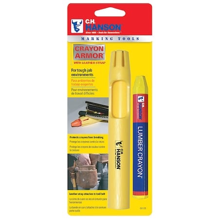 Marking Crayon, 4-1/2 in L, Yellow, Wax MPN:125
