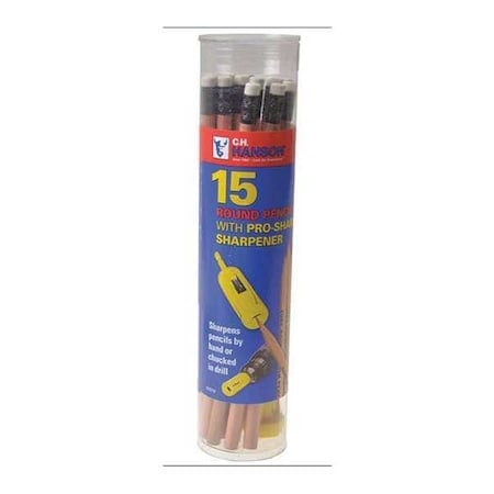 Carpenter'sPencil, Circle, 2inL, Black, PK15 MPN:2010