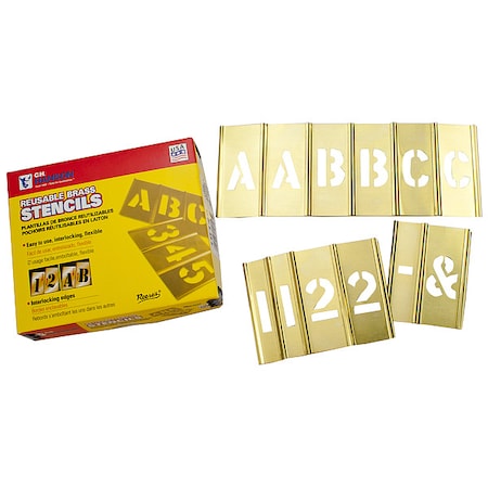 1/2 Inch 77Pc Stencil Set, Combination Set, Brass, 77 Pieces MPN:10106