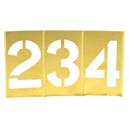 Stencil Number 3 12 Number, Combination Set, Brass, 13 Pieces MPN:101623