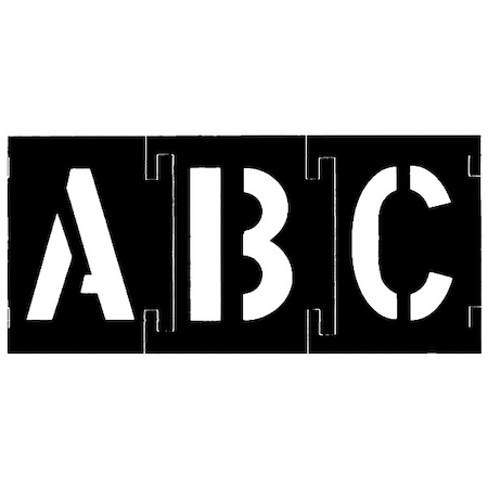 Interlocking Stencil, Combination Set, Letters and Numbers, 3 in Character Height, Gothic Font, PVC MPN:10195