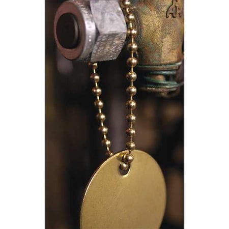 Brass Plated Beaded Chain, 6in L, PK100 MPN:40098