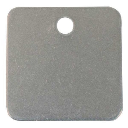 2 Square Aluminum Tags Pk100, Aluminum, 2 in H x 2 in W, 2 in Dia., Silver, Square, 100 PK MPN:41461