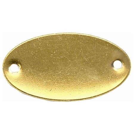 Tag, Label, Brass, 8 in H x 6 in W, Gold, Oval, 100 PK MPN:41772