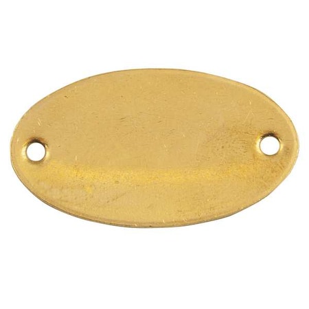 Blank Tag, Brass, 1 in H x 1 7/8 in W, 1 in Dia., Brass, Oval, 25 PK MPN:42742
