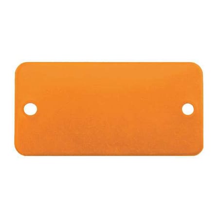 Blank Tag, Aluminum, 1 in H x 3 in W, 1 in Dia., Orange, Rectangle, 5 PK MPN:43004