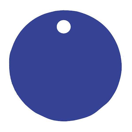 Blank Tag, Aluminum, 1 in H x 1 in W, 1 in Dia., Blue, Round, 5 PK MPN:43006