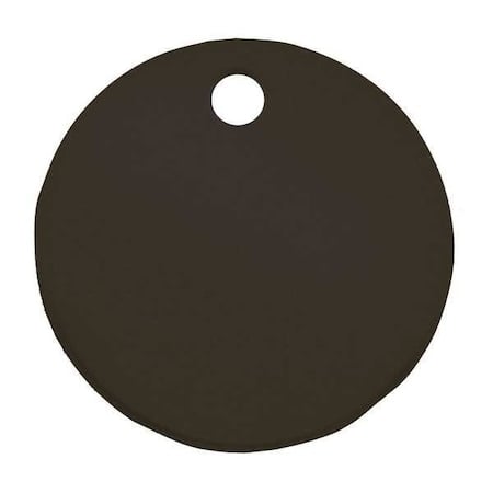 Blank Tag, Aluminum, 3 in H x 3 in W, 3 in Dia., Black, Round, 5 PK MPN:43015