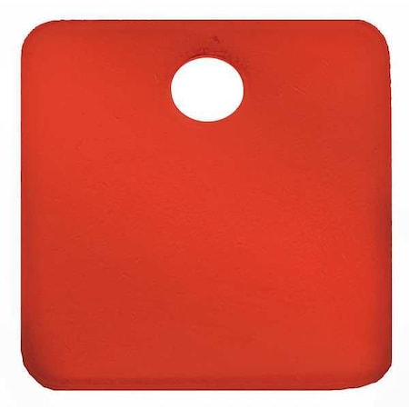 Blank Tag, Aluminum, 1 in H x 1 in W, Red, Square, 5 PK MPN:43023