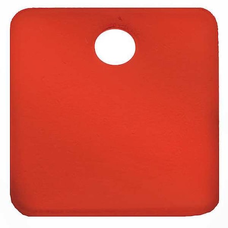 Blank Tag, Aluminum, 1 1/4 in H x 1 1/4 in W, Red, Square, 5 PK MPN:43028