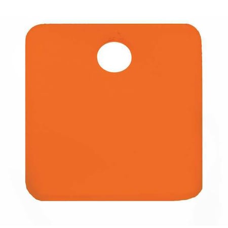 Blank Tag, Aluminum, 2 in H x 2 in W, Orange, Square, 5 PK MPN:43034