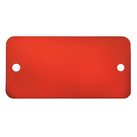 Blank Tag, Aluminum, 1 in H x 2 in W, Red, Rectangle, 5 PK MPN:43038