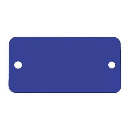 Blank Tag, Aluminum, 1 1/2 in H x 3 in W, Blue, Rectangle, 5 PK MPN:43041