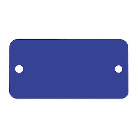 Blank Tag, Aluminum, 2 in H x 4 in W, Blue, Rectangle, 5 PK MPN:43046
