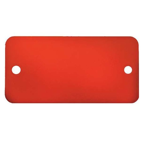 Blank Tag, Aluminum, 2 in H x 4 in W, Red, Rectangle, 5 PK MPN:43048