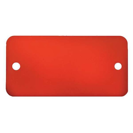 Blank Tag, Aluminum, 3/4 in H x 1 3/4 in W, Red, Rectangle, 5 PK MPN:43053