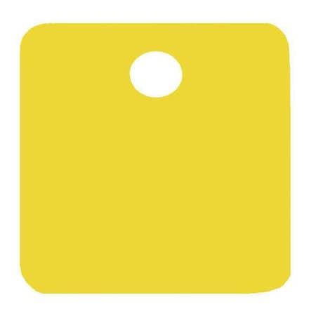 Blank Tag, Aluminum, 1 1/2 in H x 1 1/2 in W, Yellow, Square, 5 PK MPN:43079
