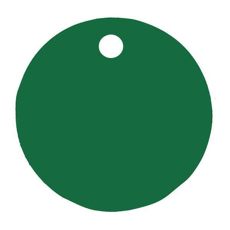 Blank Tag, Aluminum, 3 in H x 3 in W, 3 in Dia., Green, Round, 5 PK MPN:43086