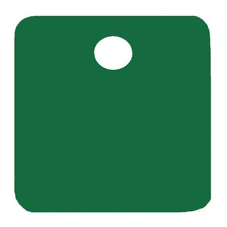Blank Tag, Aluminum, 1 in H x 1 in W, Green, Square, 5 PK MPN:43088
