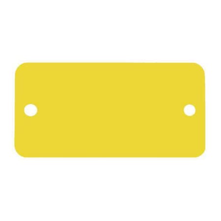 Blank Tag, Aluminum, 1 in H x 2 in W, Yellow, Rectangle, 5 PK MPN:43093