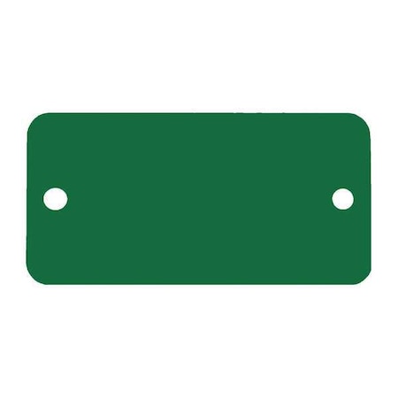 Blank Tag, Aluminum, 3/4 in H x 1 3/4 in W, Green, Rectangle, 5 PK MPN:43101