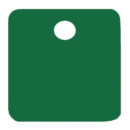 Blank Tag, Aluminum, 1 1/2 in H x 1 1/2 in W, Green, Square, 5 PK MPN:43104