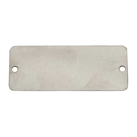 Blank Tag, Stainless Steel, 1 7/16 in H x 3 1/16 in W, Silver, Rectangle, 10 PK MPN:43119