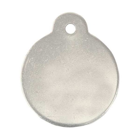 Blank Tag, Stainless Steel, 1 1/4 in H x 1 1/4 in W, 1 1/4 in Dia., Silver, Round, 10 PK MPN:43128